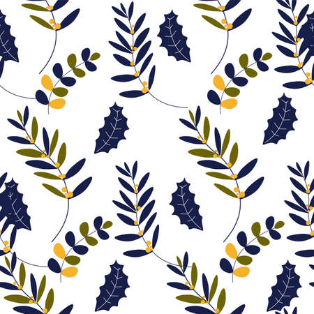 Leaves and branches, autumn season foliage pattern