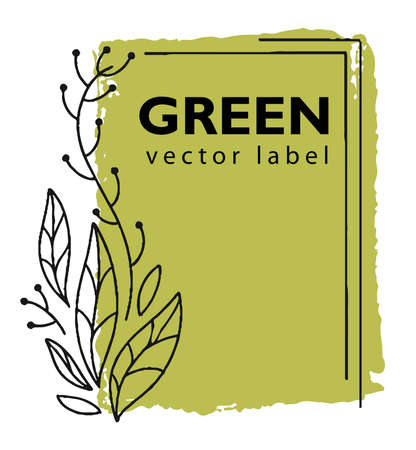 Green ecological and natural product label iconのイラスト素材