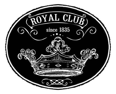 Royal club vintage tag or emblem with chalk effectのイラスト素材