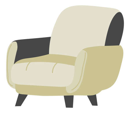 Armchair with soft back and handles furnitureのイラスト素材