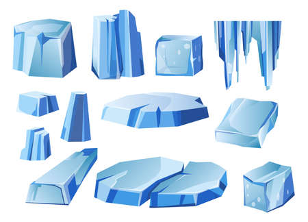 Icebergs and ice masses drifting on surface vectorのイラスト素材