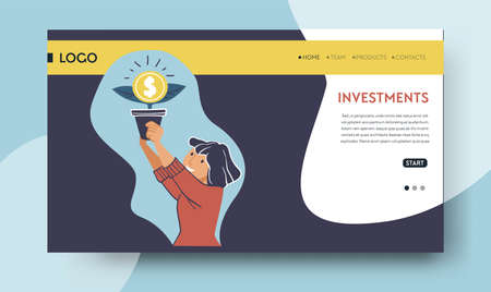 Investment and financial activity, saving moneyのイラスト素材