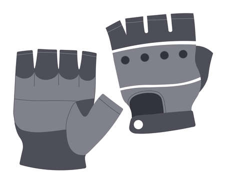 Leather gloves for bikers or cyclists, mittensのイラスト素材