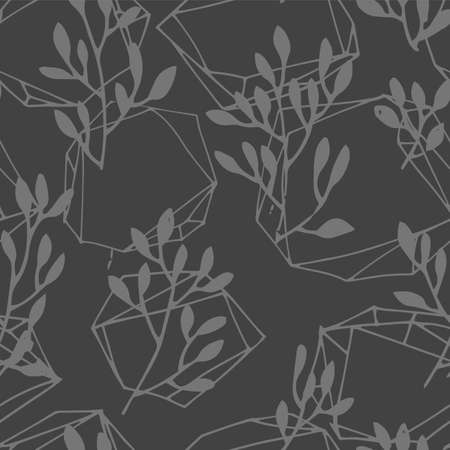 Abstract flora geometric shape seamless patternのイラスト素材