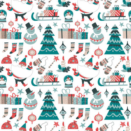 New year celebration, christmas seamless patternのイラスト素材