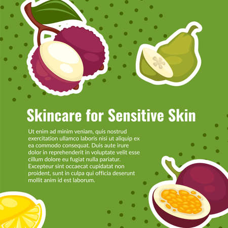Skincare for sensitive skin, organic and naturalのイラスト素材
