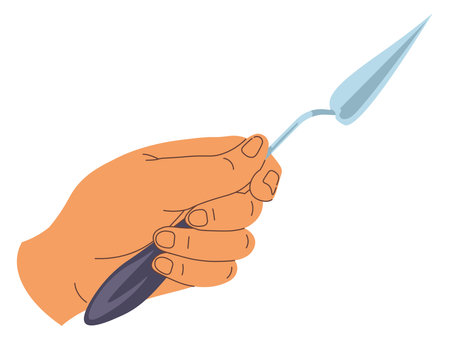 Artist knife or spade for color mix and applyingのイラスト素材