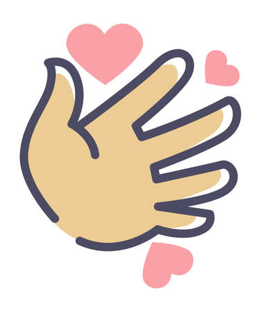 Palm with hearts, charity and kindness volunteerのイラスト素材