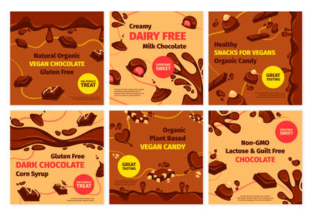 Vegan chocolate promotion, social media designのイラスト素材