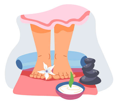 Spa salon procedure for feet skin and musclesのイラスト素材