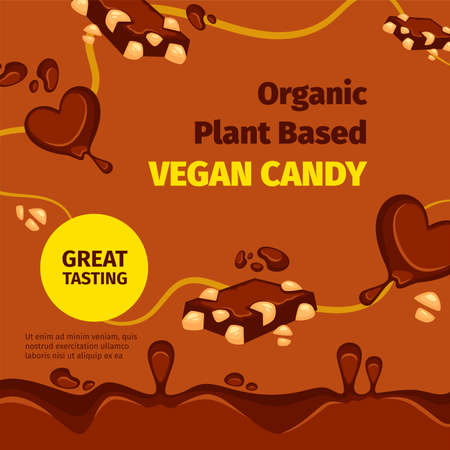 Organic plant based vegan candy and chocolateのイラスト素材