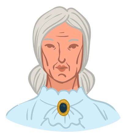 Serious female character aged woman elegant blouseのイラスト素材