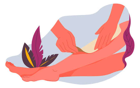 Sugaring and waxing, spa salon procedure and careのイラスト素材