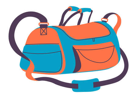 Sportive bag with straps, baggage for clothesのイラスト素材