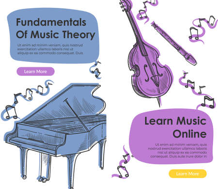 Fundamentals of music theory, learn online webのイラスト素材