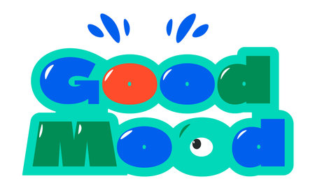Good mood, colorful sticker or logotype vectorのイラスト素材