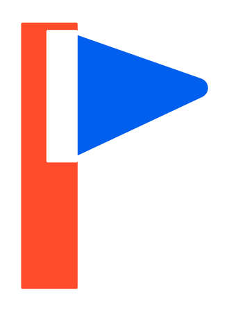 Flag on pole, icon of patriotic emblem vectorのイラスト素材
