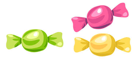 Chocolate candies, sweet dessert shop assortmentのイラスト素材