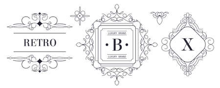 Vintage retro brand logotype, emblem or stickerのイラスト素材