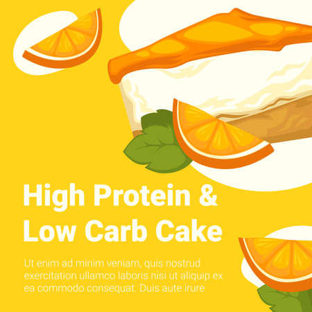 High protein and low carb cake, tasty dessert