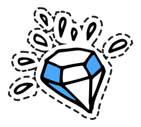 Sparkling diamond or brilliant, sticker or iconのイラスト素材
