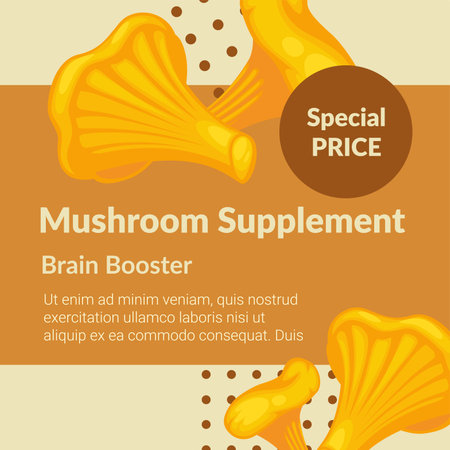 Mushroom supplement, brain booster special priceのイラスト素材