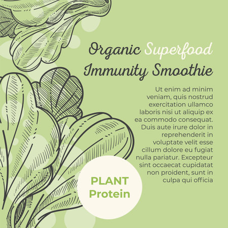 Organic superfood immunity smoothie plant proteinのイラスト素材