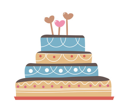 Birthday cake for children, tasty glazed dessert