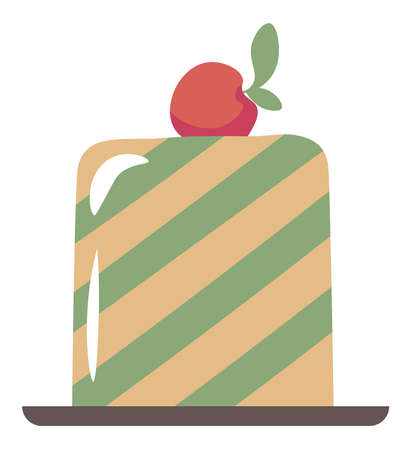 Cake dessert with frosting and strawberry berryのイラスト素材