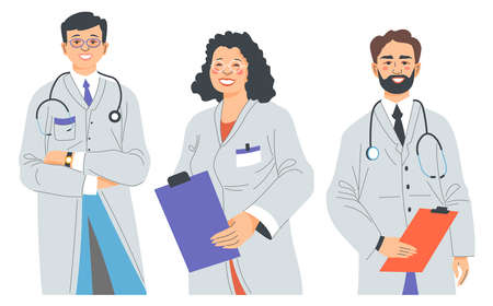 Doctors or practitioners, therapists with docsのイラスト素材