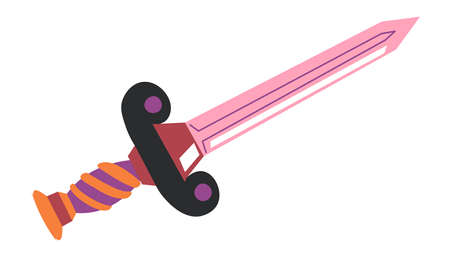 Sword toy, weapon or knife with sharp blade icon