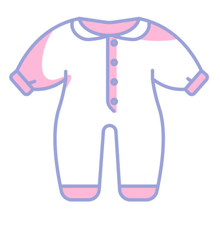 Newborn baby clothes, bodysuit for infant kidのイラスト素材