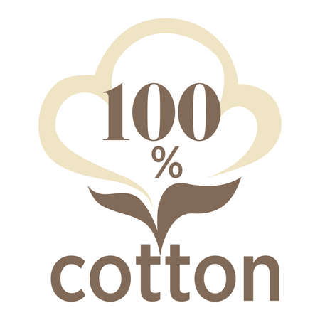 Cotton isolated icons pure and organic product vector textile industry field plant emblemのイラスト素材