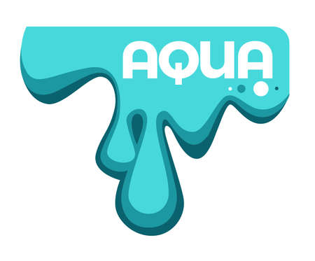 Water splashes and text samples logos and emblems set vector isolatedのイラスト素材
