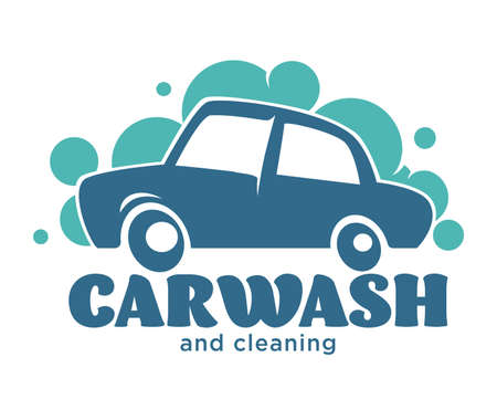 Car cleaning service carwash station isolated icons vehicle and transport vectorのイラスト素材