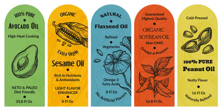 Template package design for organic oil productのイラスト素材