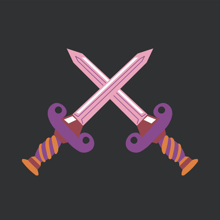 Magic cards, crossed swords, fight battle vector
