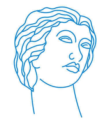 Antique statue portrait, bust of women classic artのイラスト素材