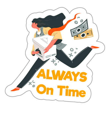 Always on time, delivery shipment of order vectorのイラスト素材