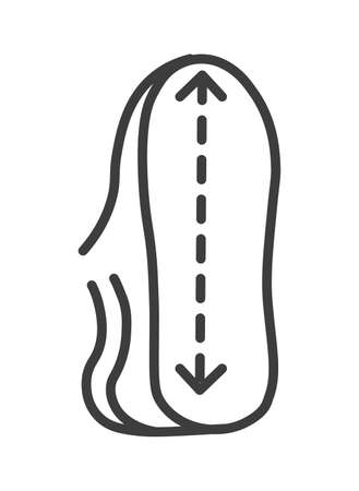 Dimensions of shoes sole, measurement size chartのイラスト素材