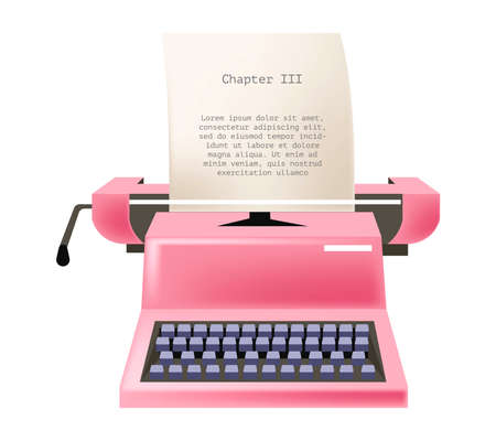Vintage typing machine, printing and publishingのイラスト素材