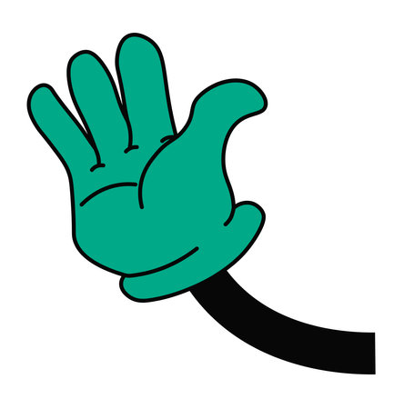 Hand gesture, giving high five or greeting, wavingのイラスト素材