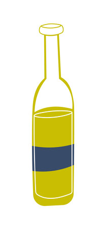 Bottle of alcoholic beverage or refreshing drinkのイラスト素材