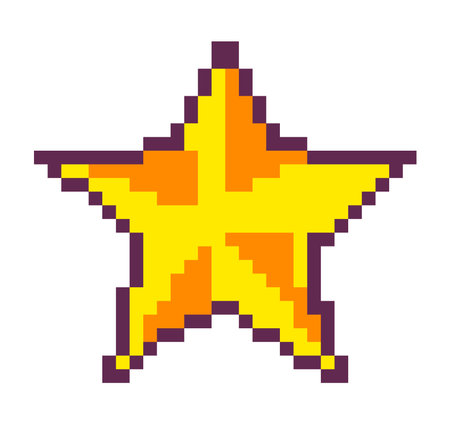 Pixelated star design, celestial body or rewardのイラスト素材