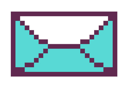 Pixelated letter, envelope with correspondenceのイラスト素材