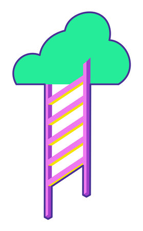 Ladder leading up to clouds, self understandingのイラスト素材