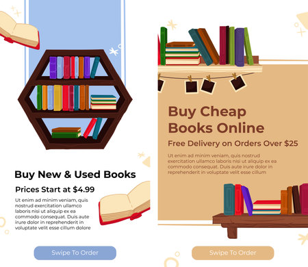 Buy cheap books online, used publications webのイラスト素材