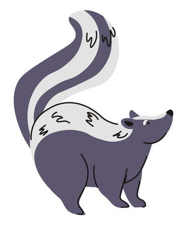 Forest animals, portrait of skunk, wildernessのイラスト素材