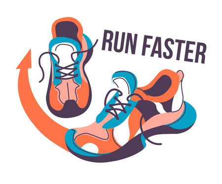 Sports and fitness exercises, run faster vectorのイラスト素材