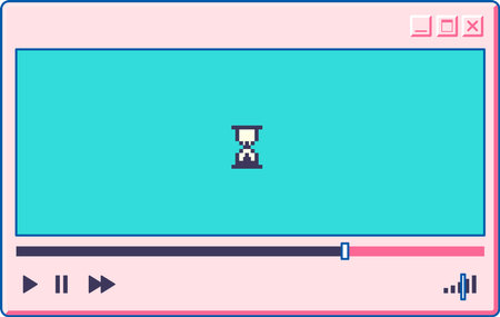 Interface of music player, old window 90s styleのイラスト素材